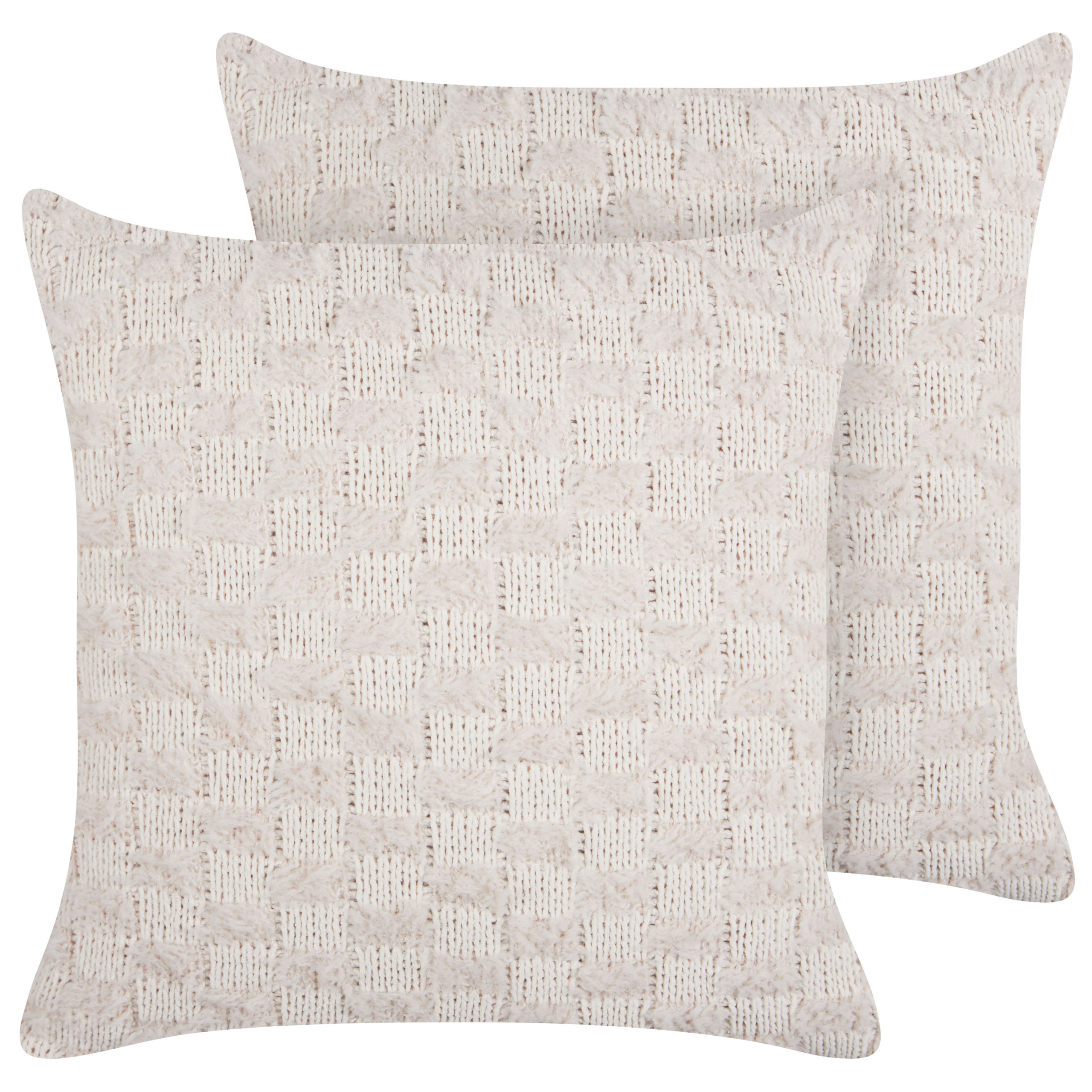 Sæt af 2 pyntepuder BASALIM 45 x 45 cm Beige Ensfarvet