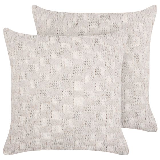 Sæt af 2 pyntepuder BASALIM 45 x 45 cm Beige Ensfarvet