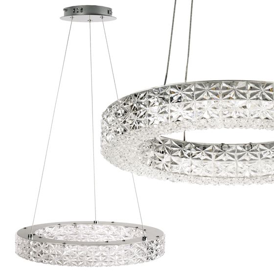 TOOLIGHT hængende loftlampe LED MS004-CP 40CM Krom 40x40x6cm