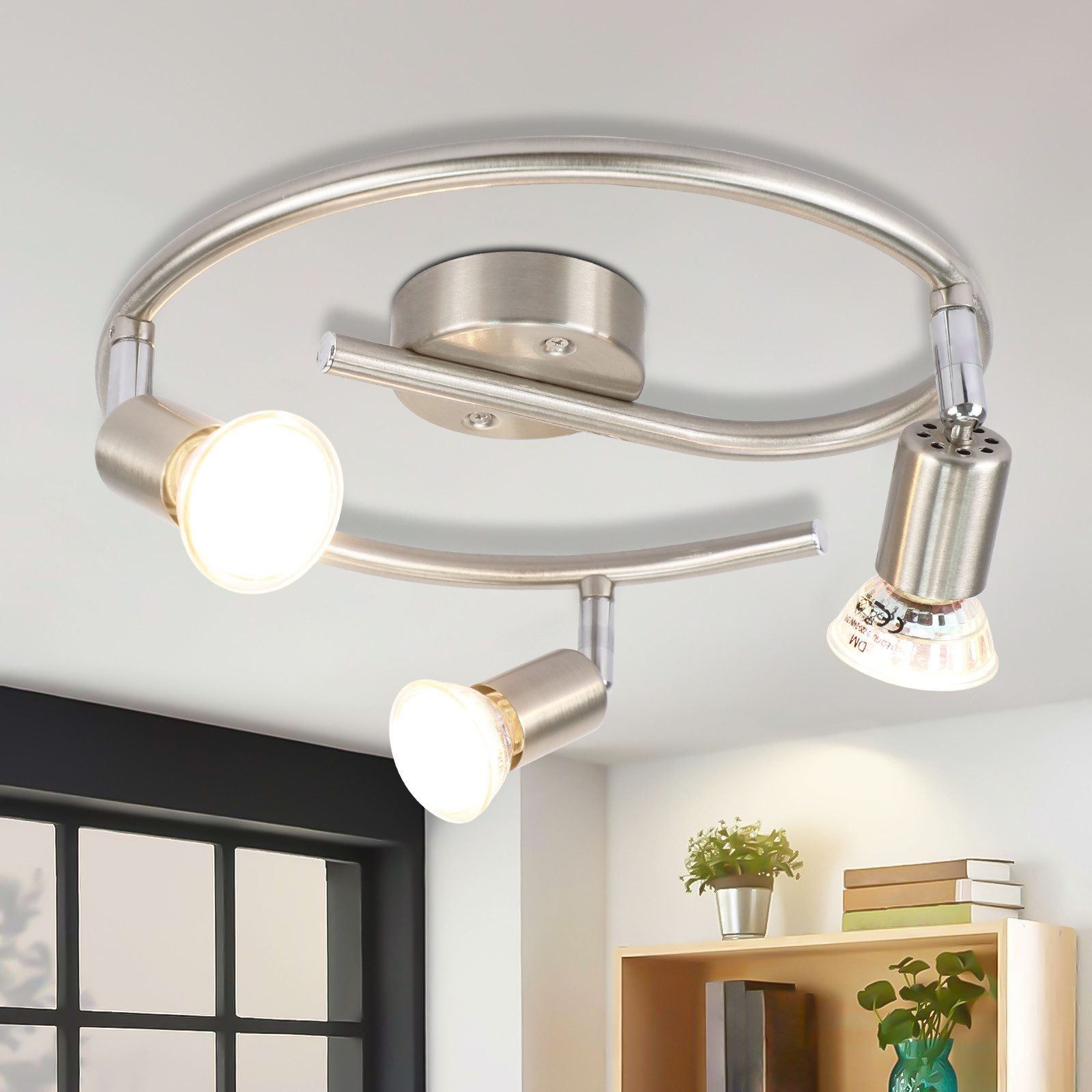 NETTLIFE justerbar LED loftspotlight GU10 3 flammer justerbar industriel loftspotlight til stue