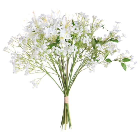 Kunstig blomsterbuket VEIROS 38 cm Hvid