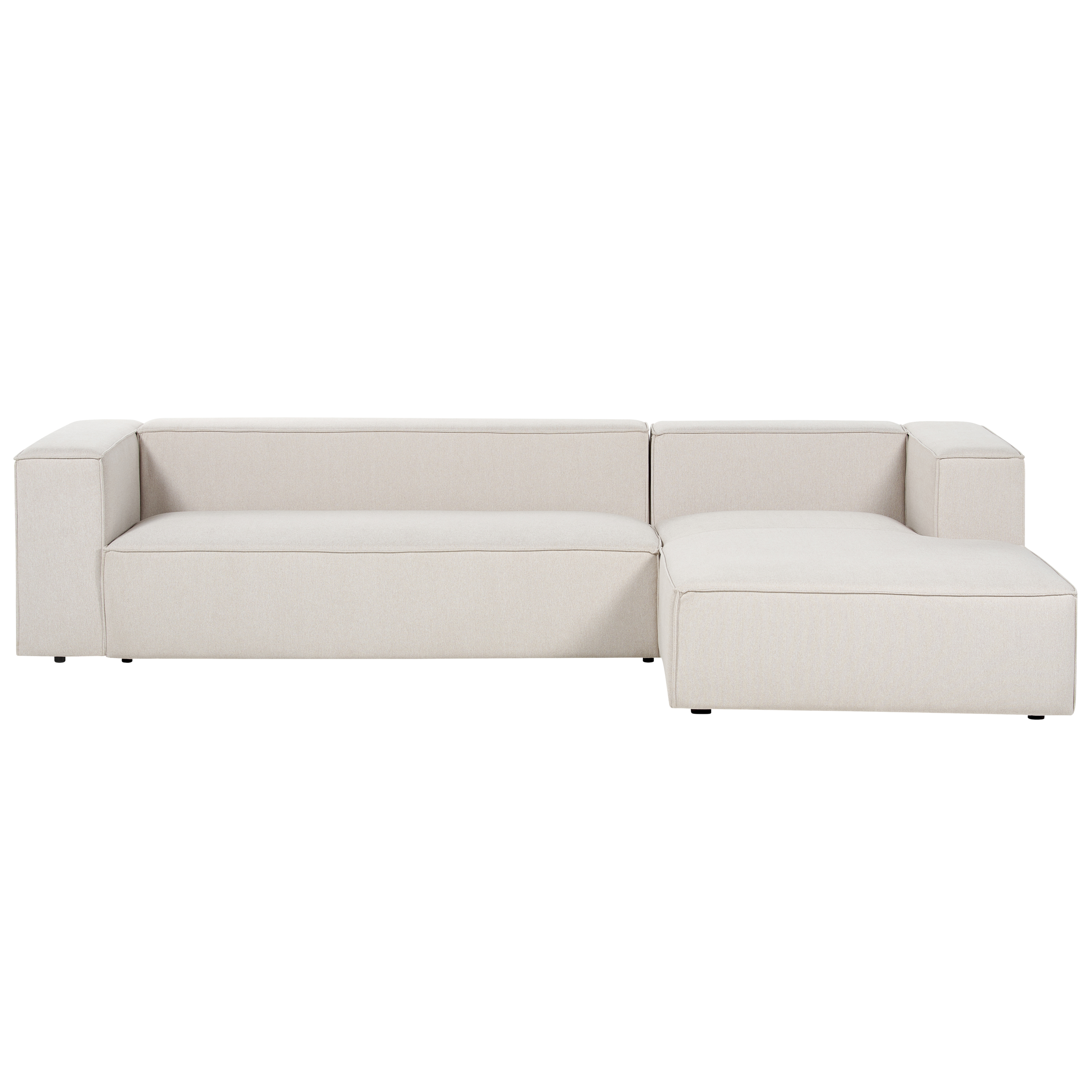 Hjørnesofa 3 personers VERNON Lys Beige Venstrevendt