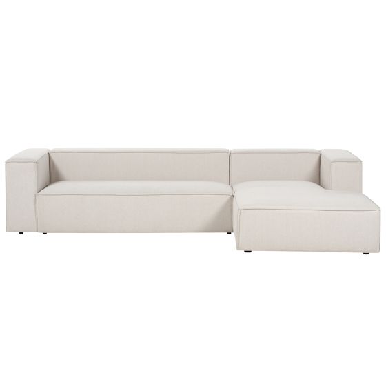 Hjørnesofa 3 personers VERNON Lys Beige Venstrevendt