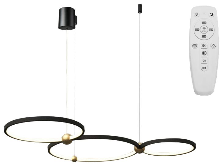 TOOLIGHT hængende loftlampe APP752-30-40-50 RING LED Sort 112x112x70cm