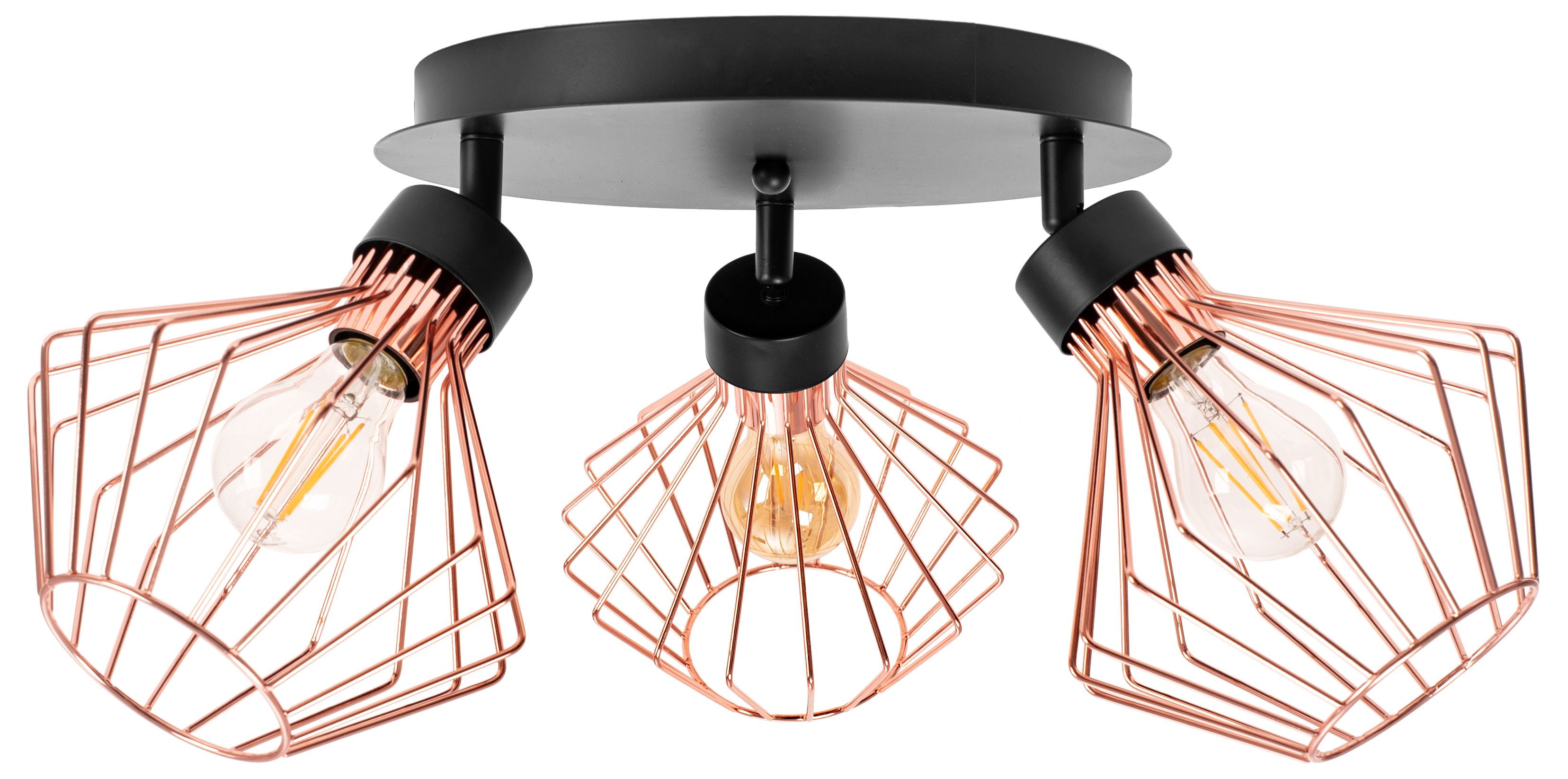 TOOLIGHT loftlampe APP536-3C Sort 40x40x27,5cm