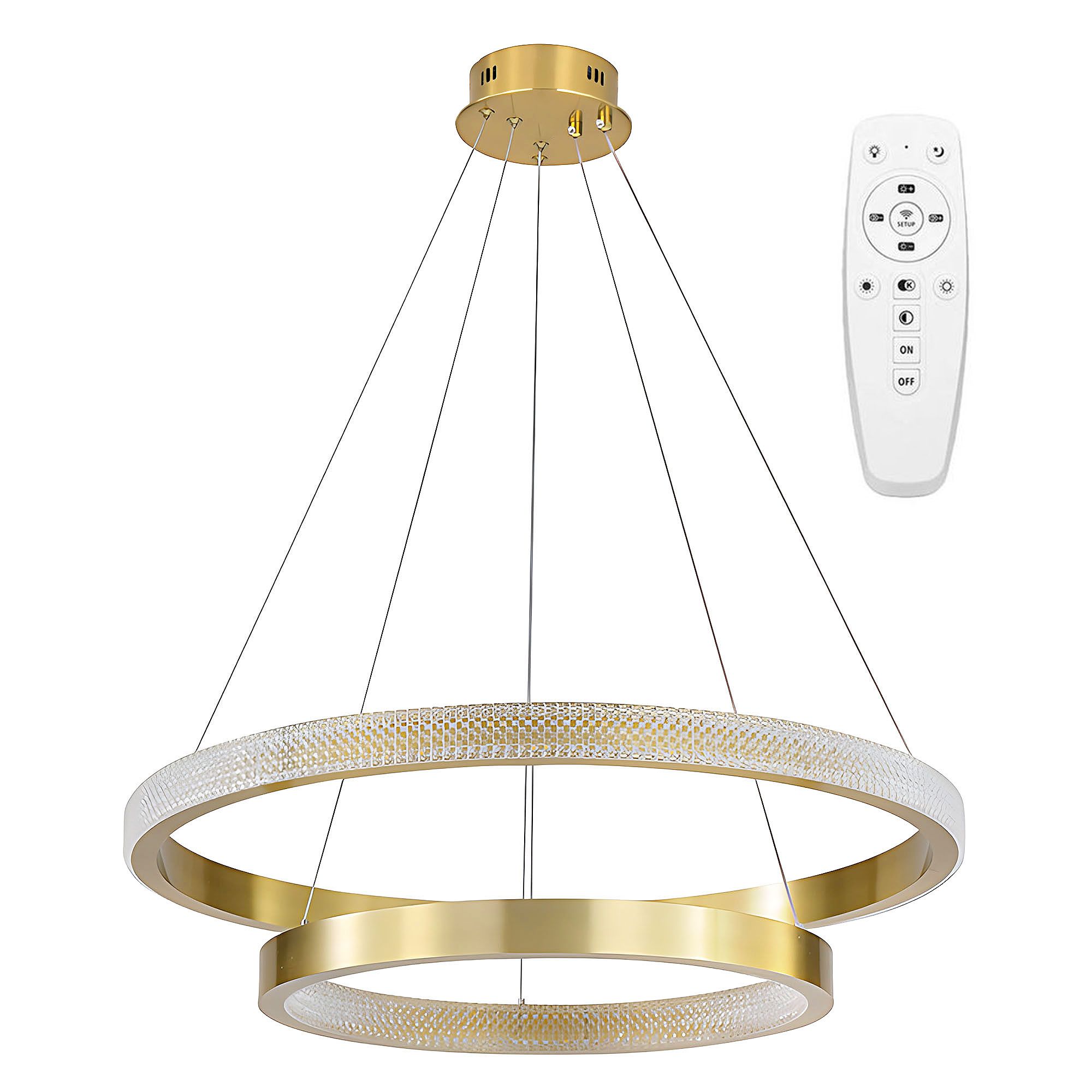 TOOLIGHT pendellampe APP1772-CP, Børstet guld, 60x60x95cm
