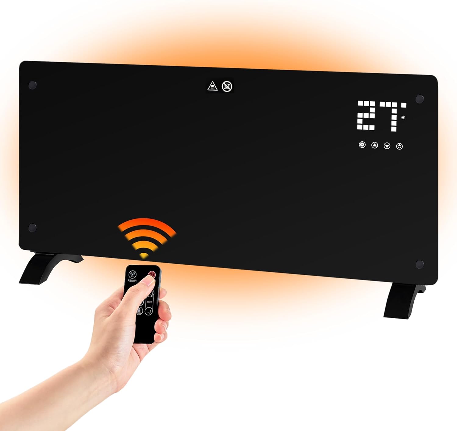 NETTLIFE 2500 W elektrisk radiator, energibesparende fritstående varmelegeme med fjernbetjening, termostat og timer.