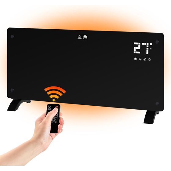 NETTLIFE 2500 W elektrisk radiator, energibesparende fritstående varmelegeme med fjernbetjening, termostat og timer.