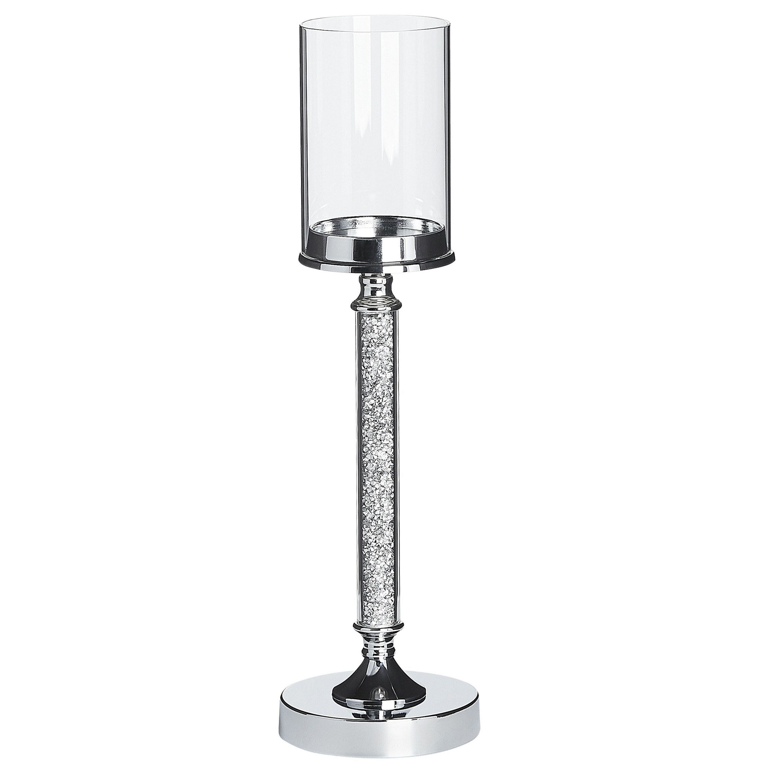 Lysestage ABBEVILLE 48 cm Glas Sølv