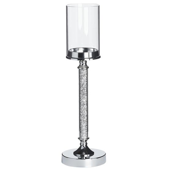 Lysestage ABBEVILLE 48 cm Glas Sølv