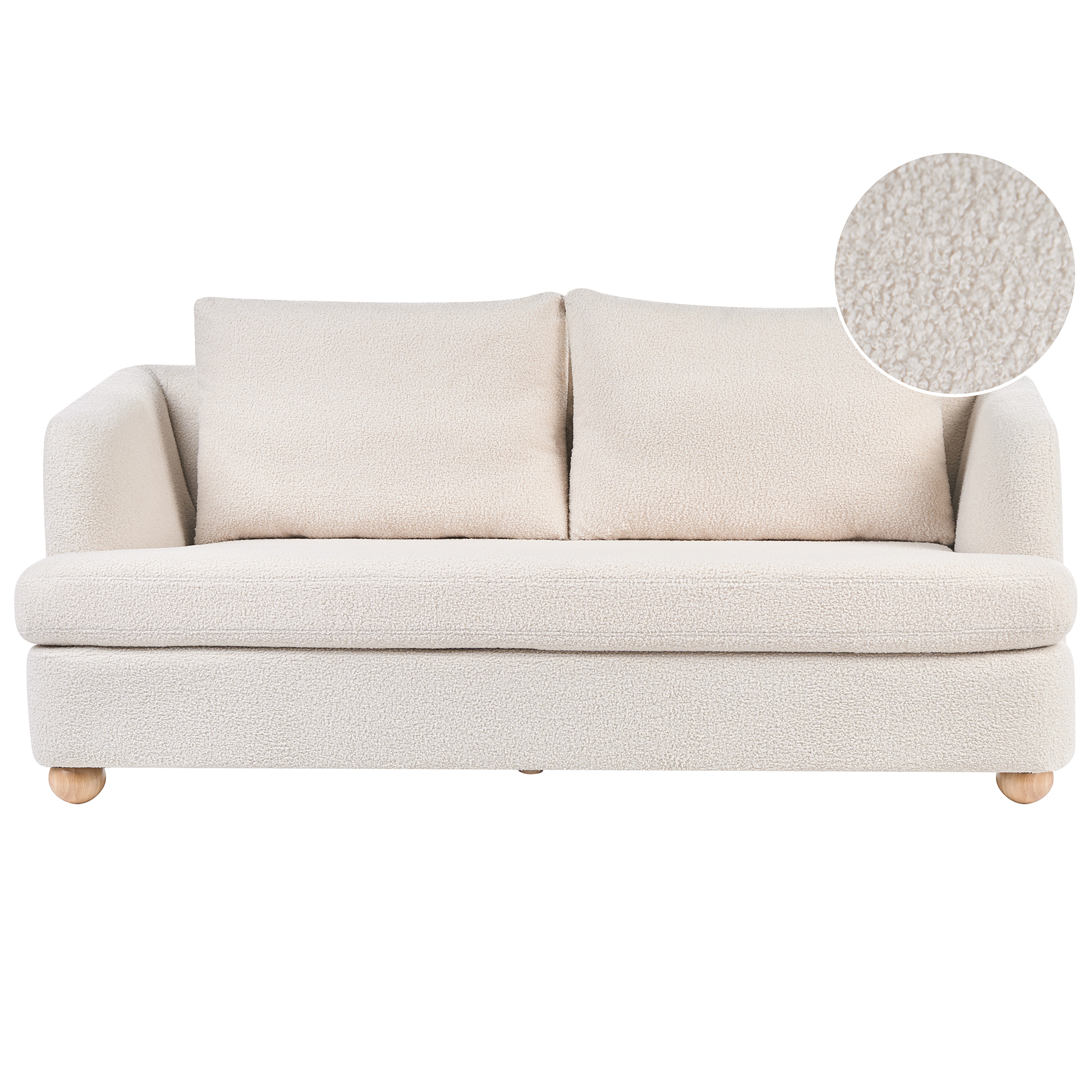 Sofa 3 personers RATTVIK Boucle Cremehvid