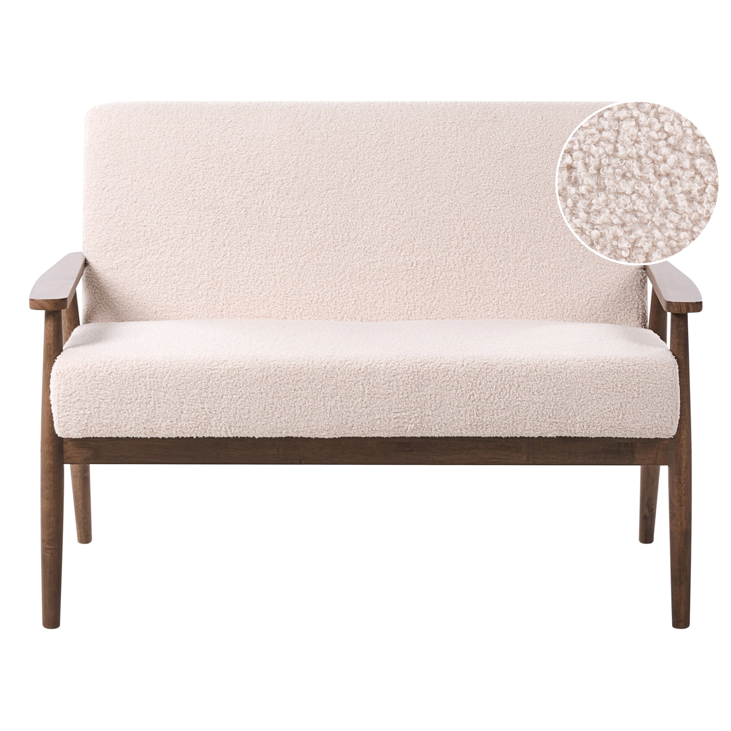 Sofa 2 personers ESRUM Boucle Mørkebrun/beige