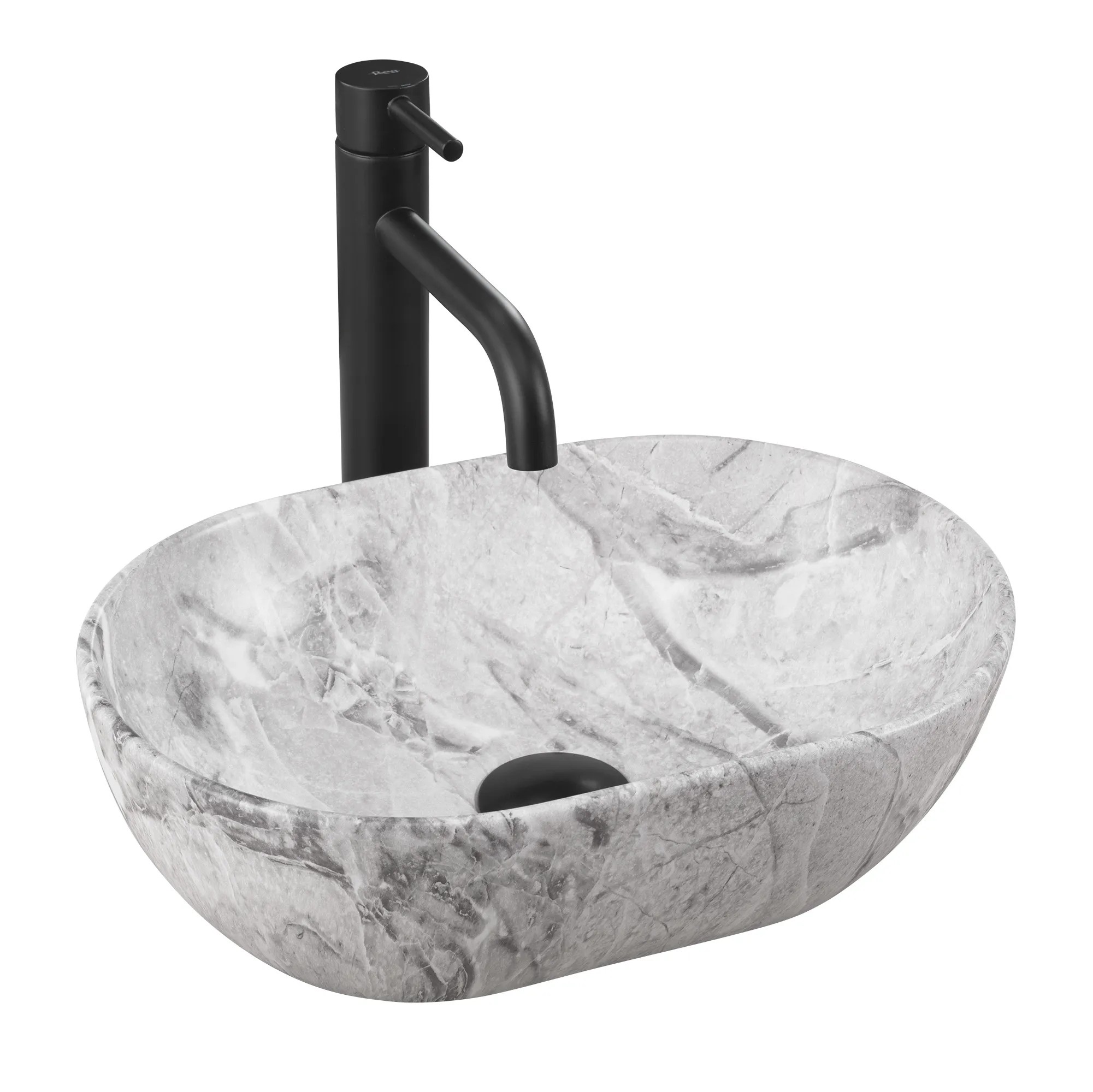 REA bordmonteret håndvask AMELIA MINI Lysegrå, 38x26x12cm