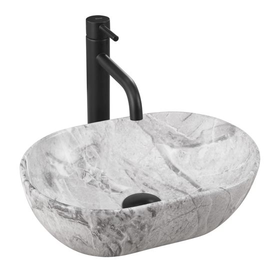 REA bordmonteret håndvask AMELIA MINI Lysegrå, 38x26x12cm
