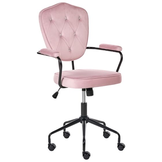 Skrivebordsstol VELISSE Velour Pastellrosa