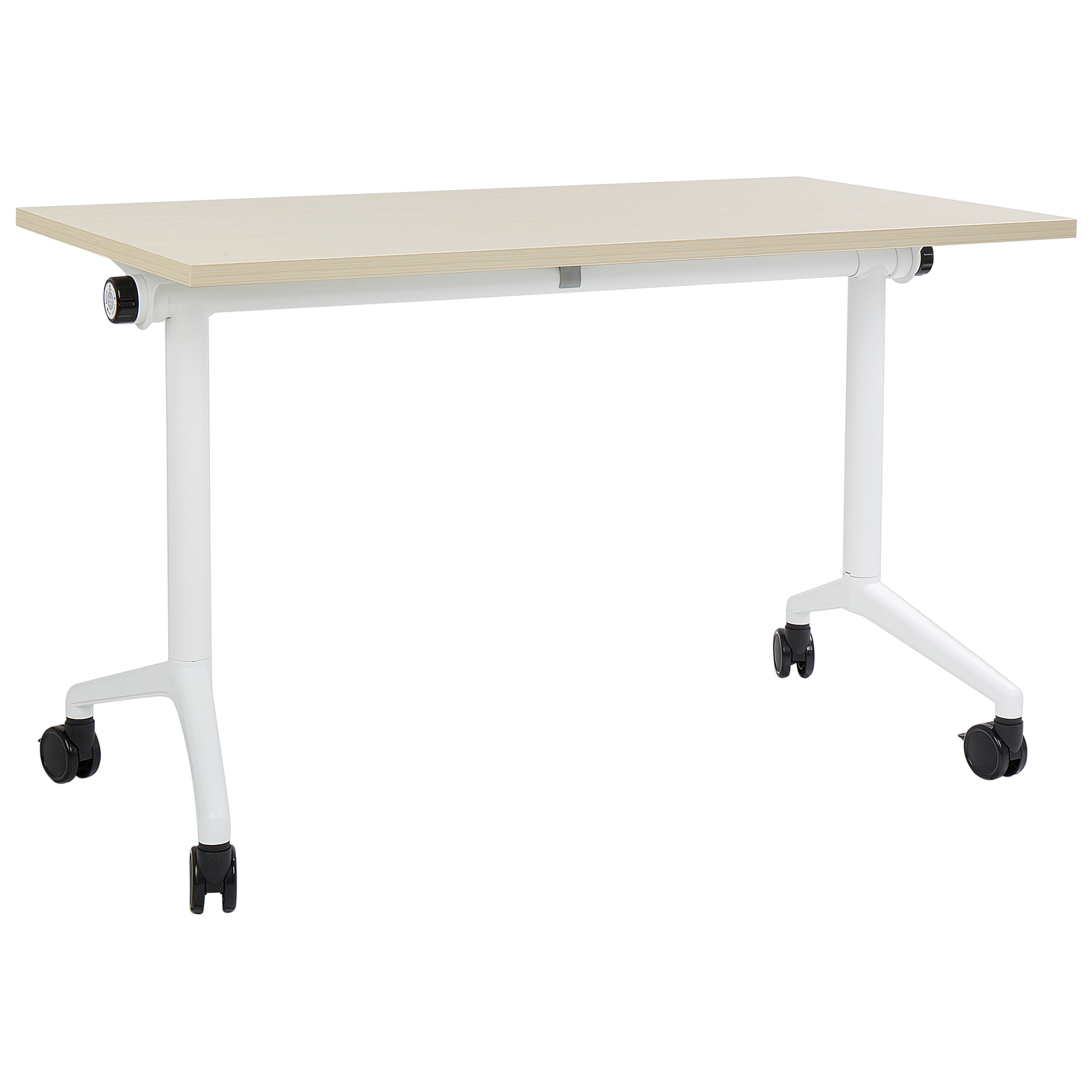 Sammenklappeligt skrivebord CAVI 120 cm 60 cm med hjul Lysebrun