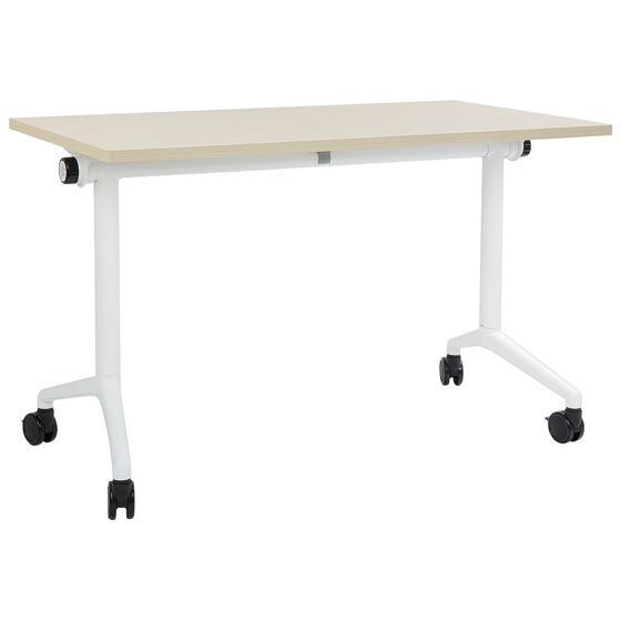 Sammenklappeligt skrivebord CAVI 120 cm 60 cm med hjul Lysebrun