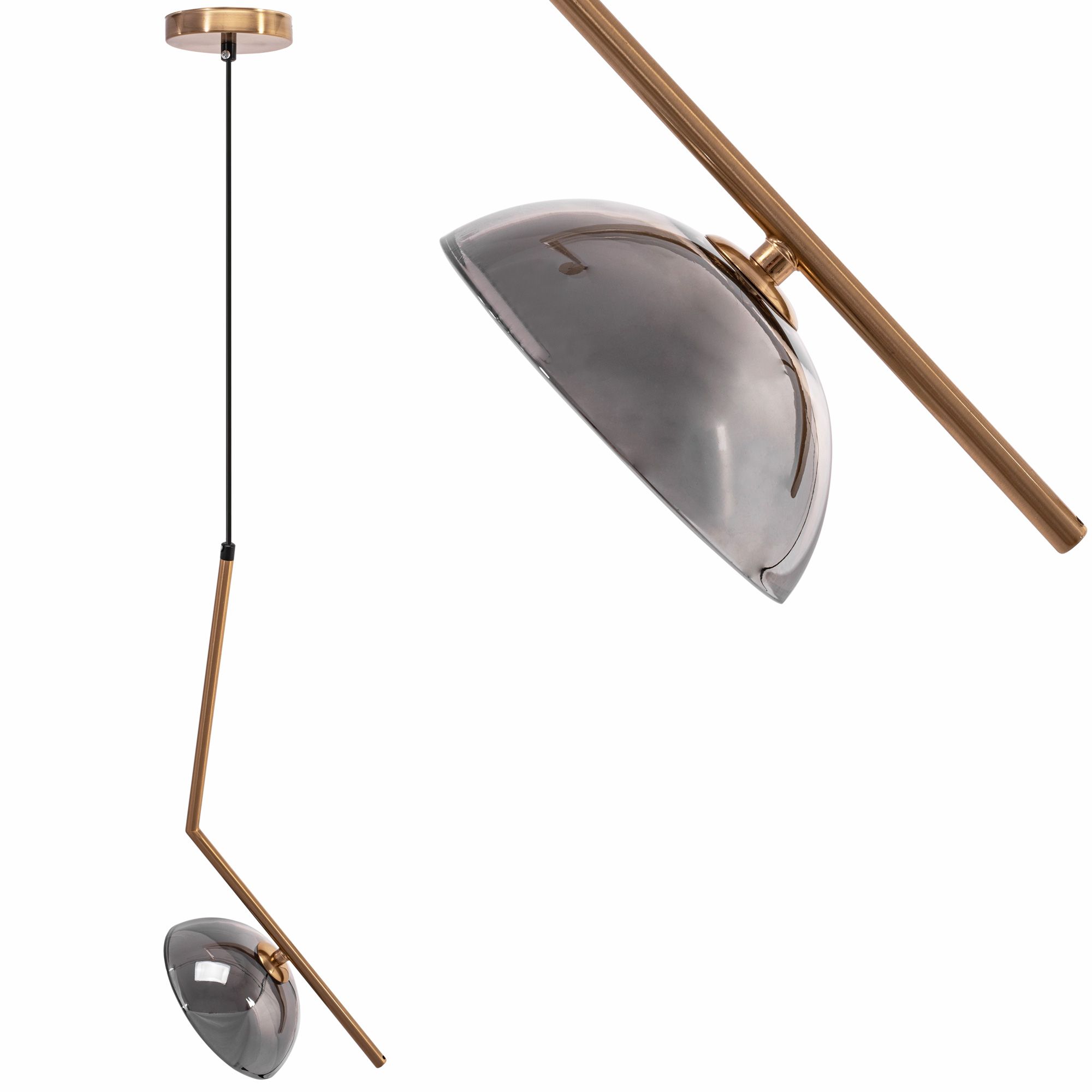 TOOLIGHT hængende loftlampe APP1086-1CP Guld 40x15x110cm