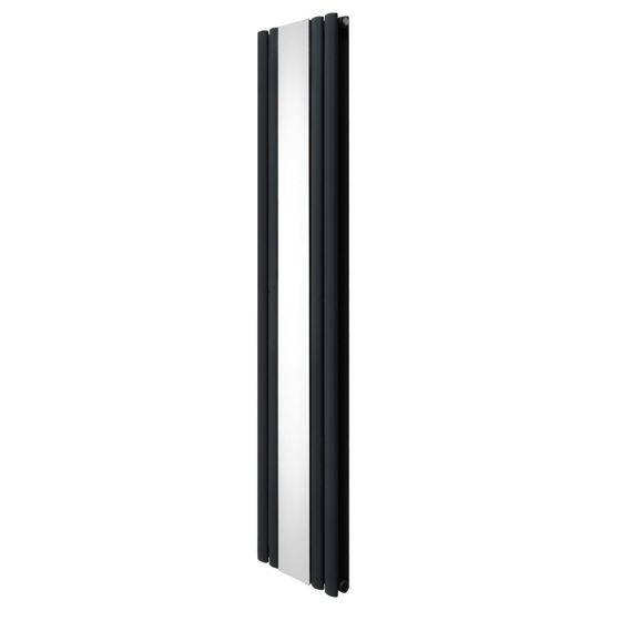 Oval spejlradiator - 1800 mm x 380 mm - antracitgrå