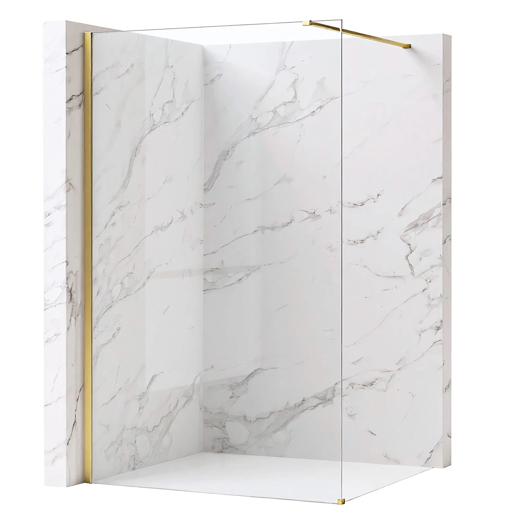 REA brusevæg Flexi Transparent 100 Børstet guld, 120x100x195cm