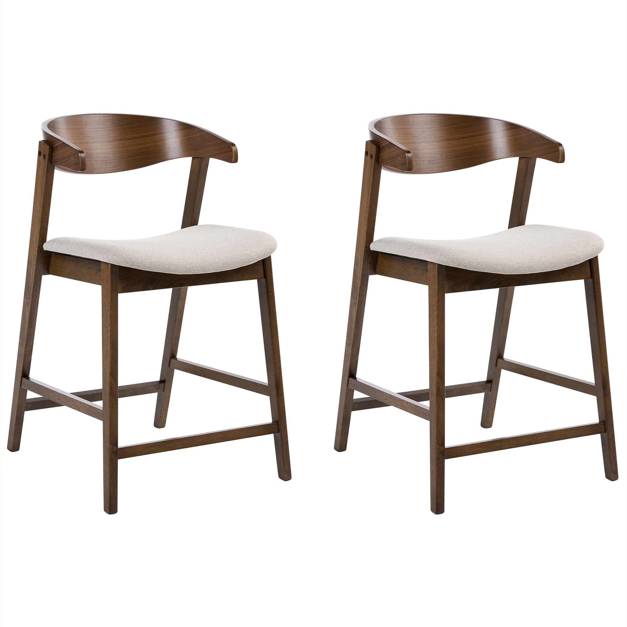 Sæt med 2 barstole LILLY Brun/beige