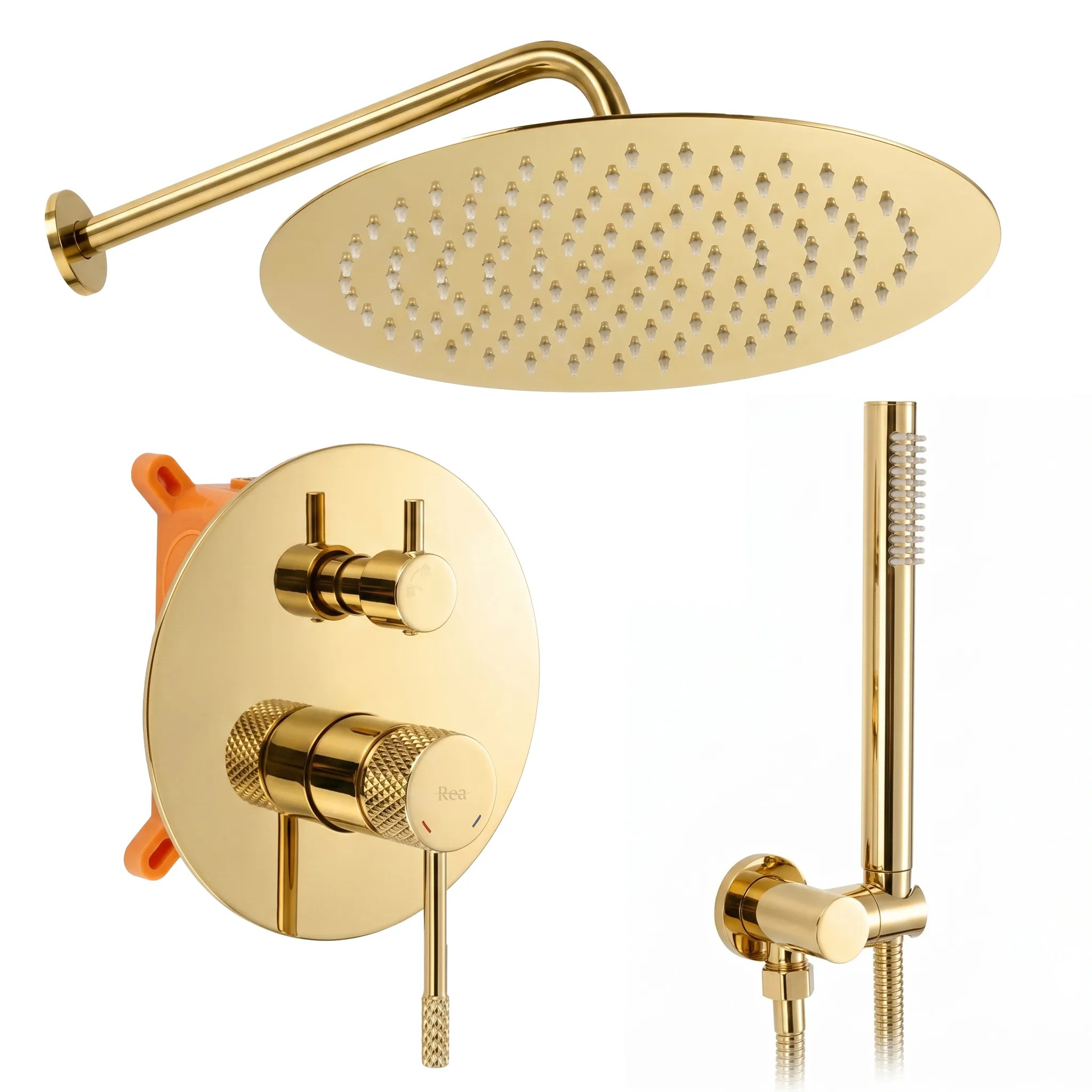 REA indbygget brusesæt JS-625103-1G Guld, 29,5x18x21,2cm
