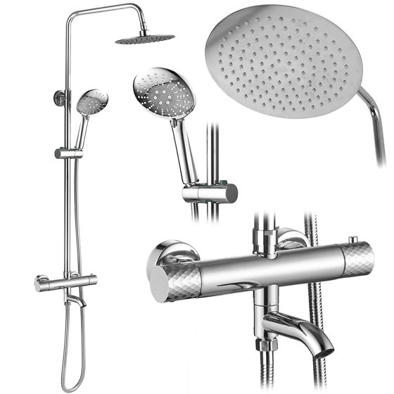 REA brusesæt Lungo Diamond , Krom, 5x15x117cm
