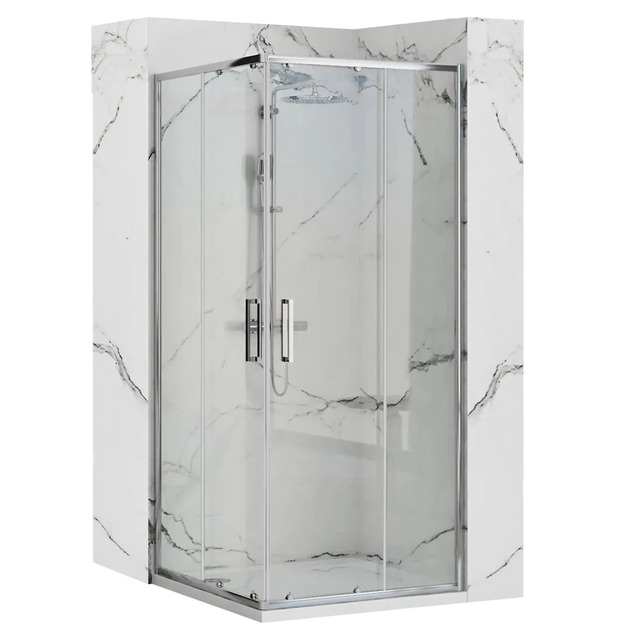 REA brusekabine PUNTO 90X90 Krom, 90x90x190cm