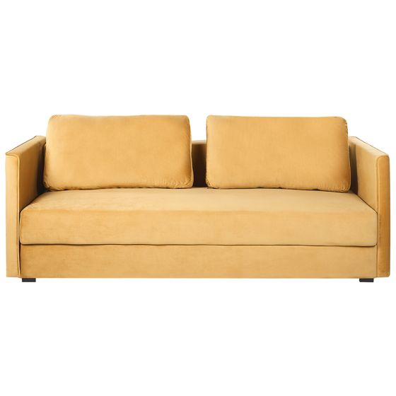 Sovesofa 3 personers EKSJO med opbevaring Velour Sennepsgul