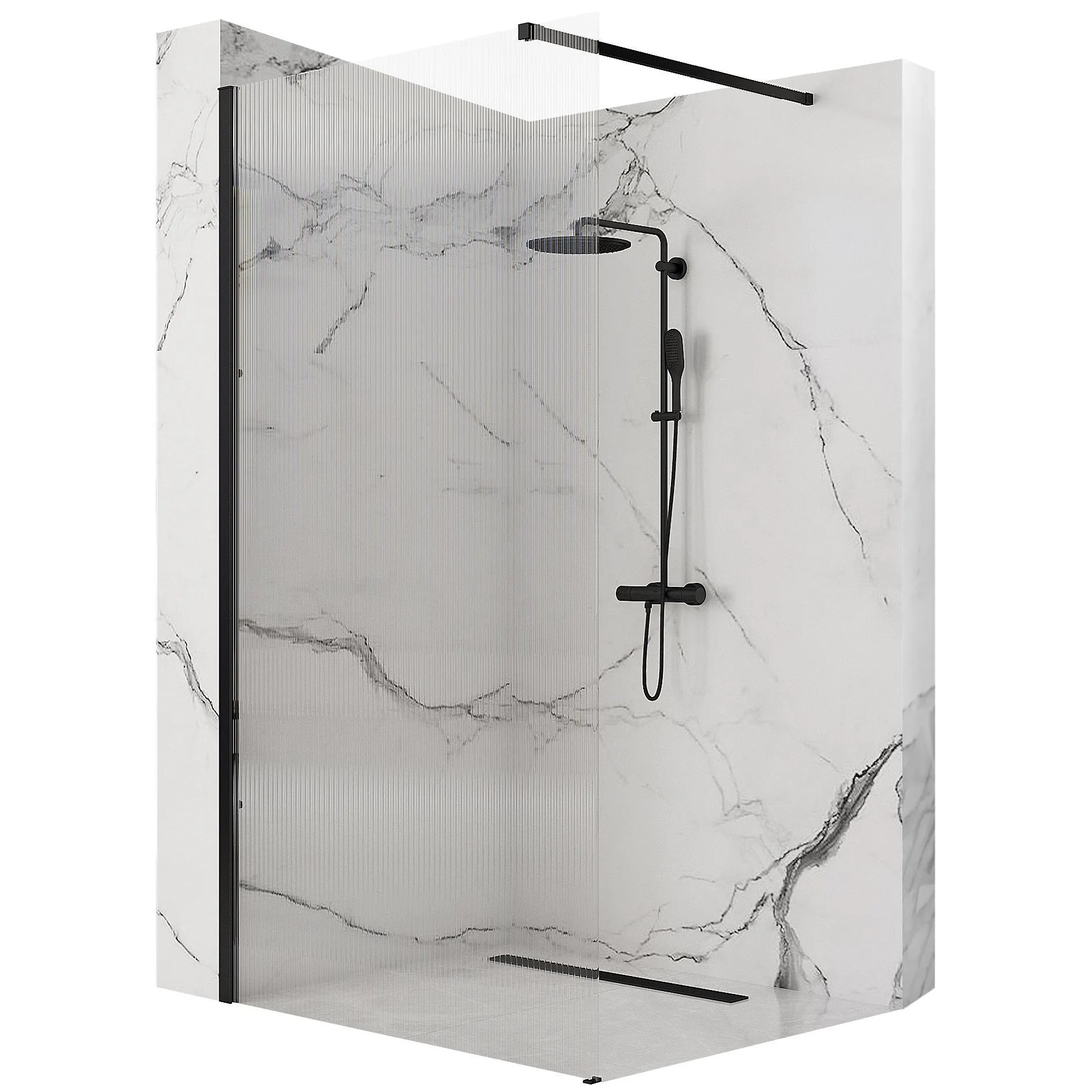 REA brusevæg AERO INTIMO 120 Sort, 1,8x120x200cm