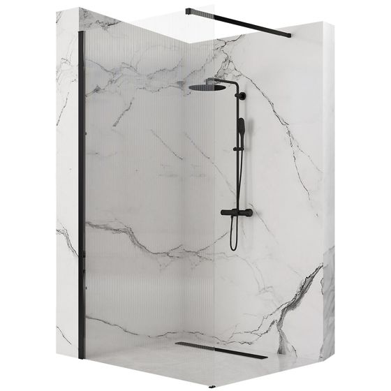 REA brusevæg AERO INTIMO 120 Sort, 1,8x120x200cm