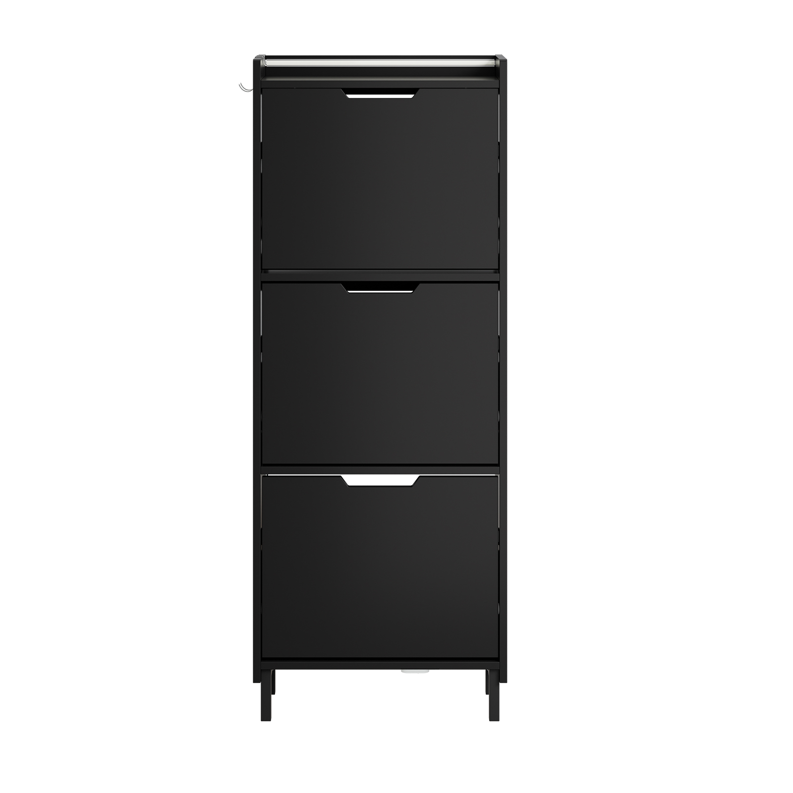 Indgangsskab med 3 skuffer, sort, 50x19x131 cm, FSR151-H-E-SCH