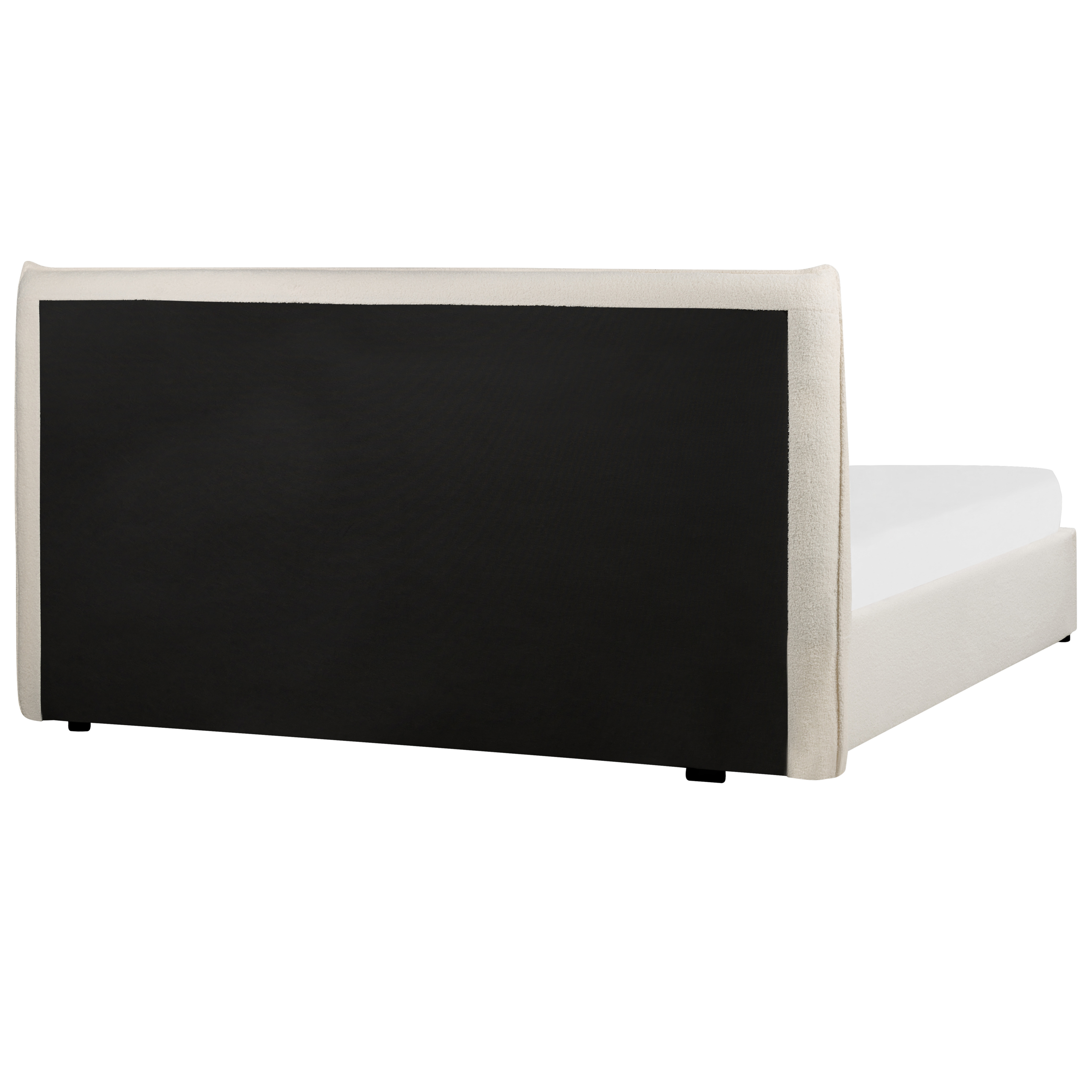 Seng med opbevaring LAVAUR Boucle Cremehvid 180 x 200 cm