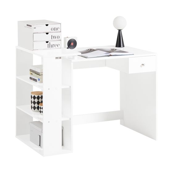 SoBuy lille skrivebord, Skrivebord, Skrivebord med skuffer FWT35-W