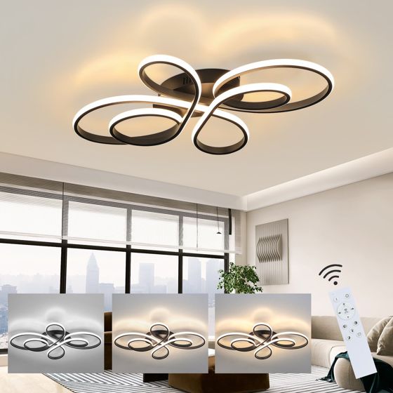 NETTLIFE LED loftlampe med fjernbetjening 80 cm, sort, 78W