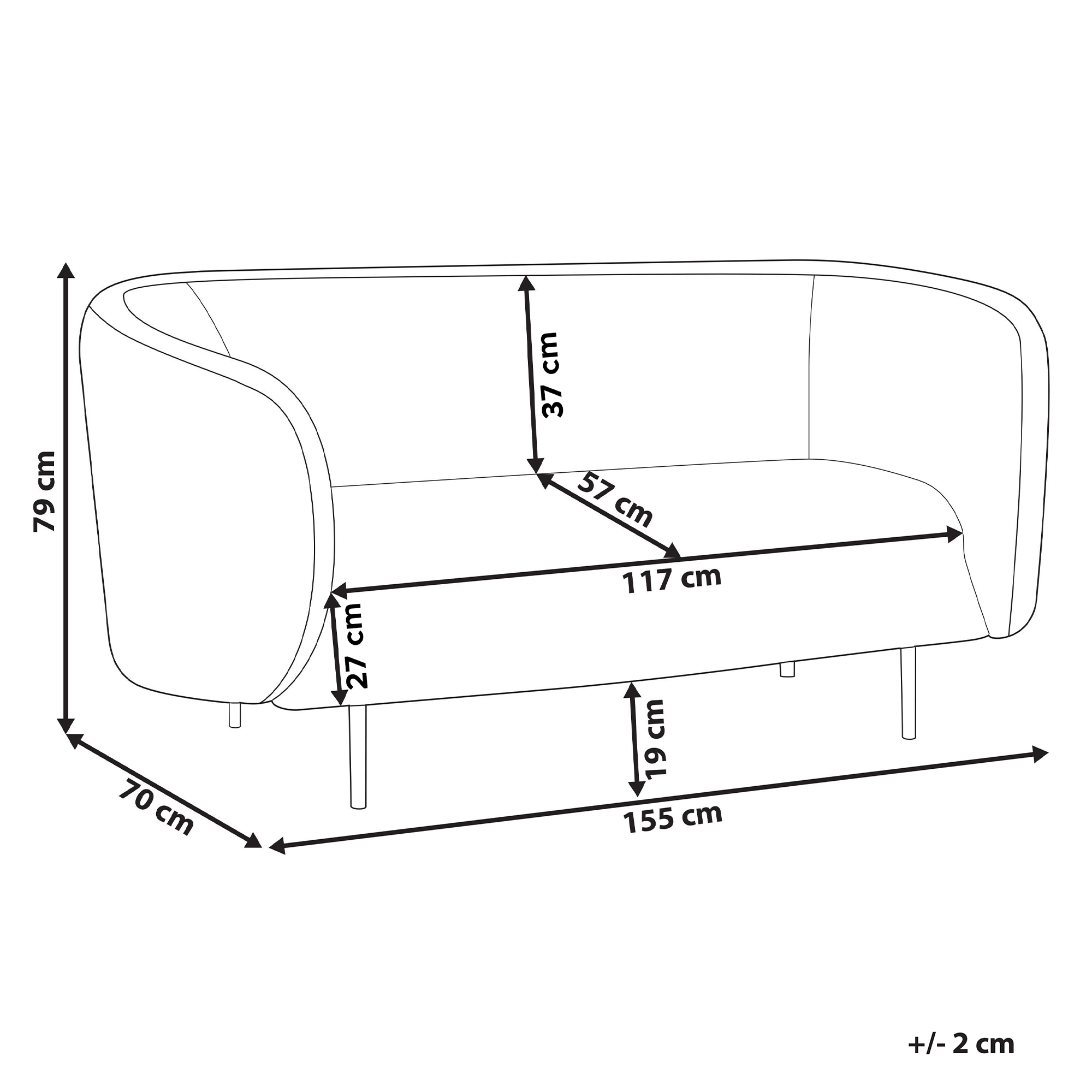 Sofa 2 personers LOEN Boucle Sort