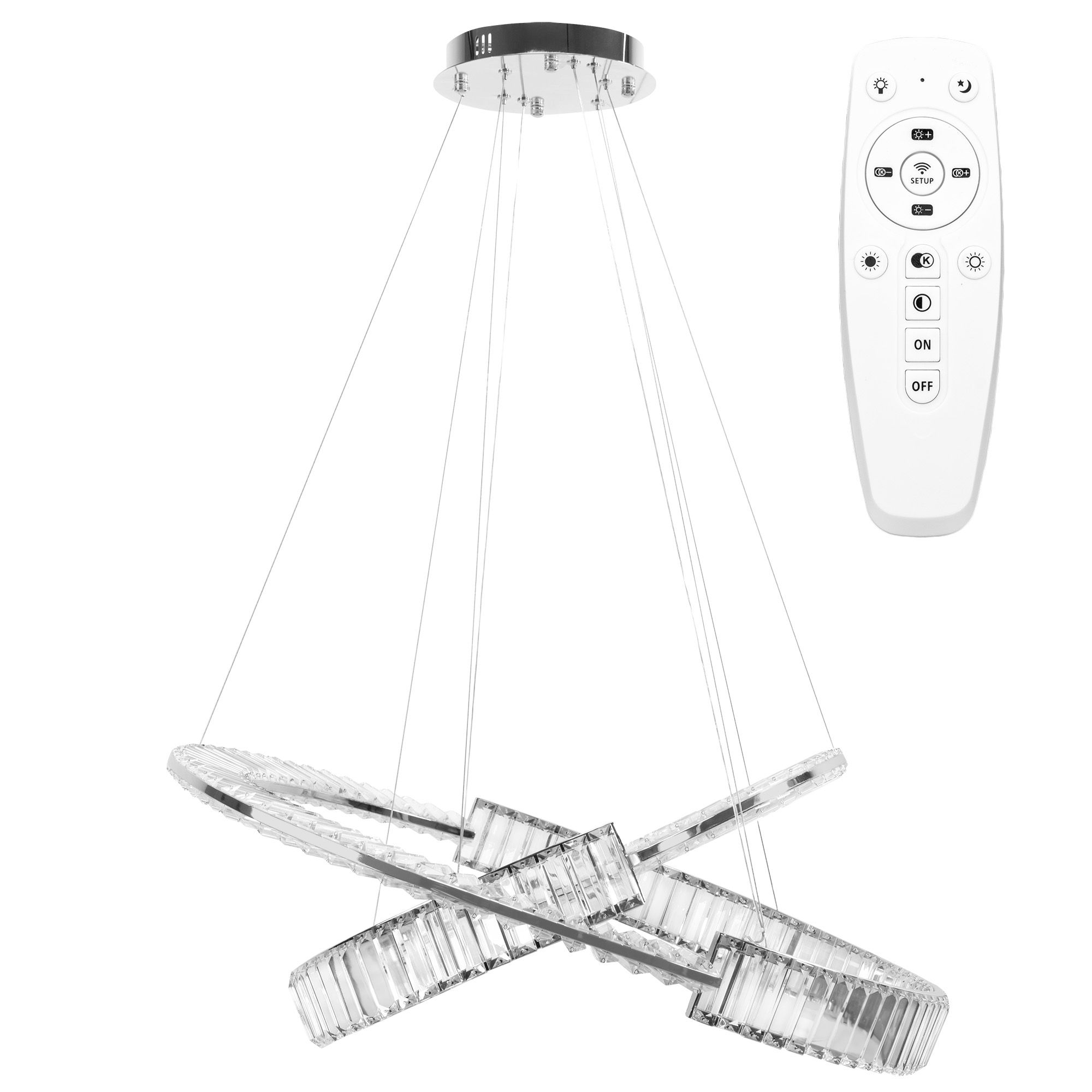 TOOLIGHT hængende loftlampe LED APP1525-CP60/80 Krom 79x79x90cm