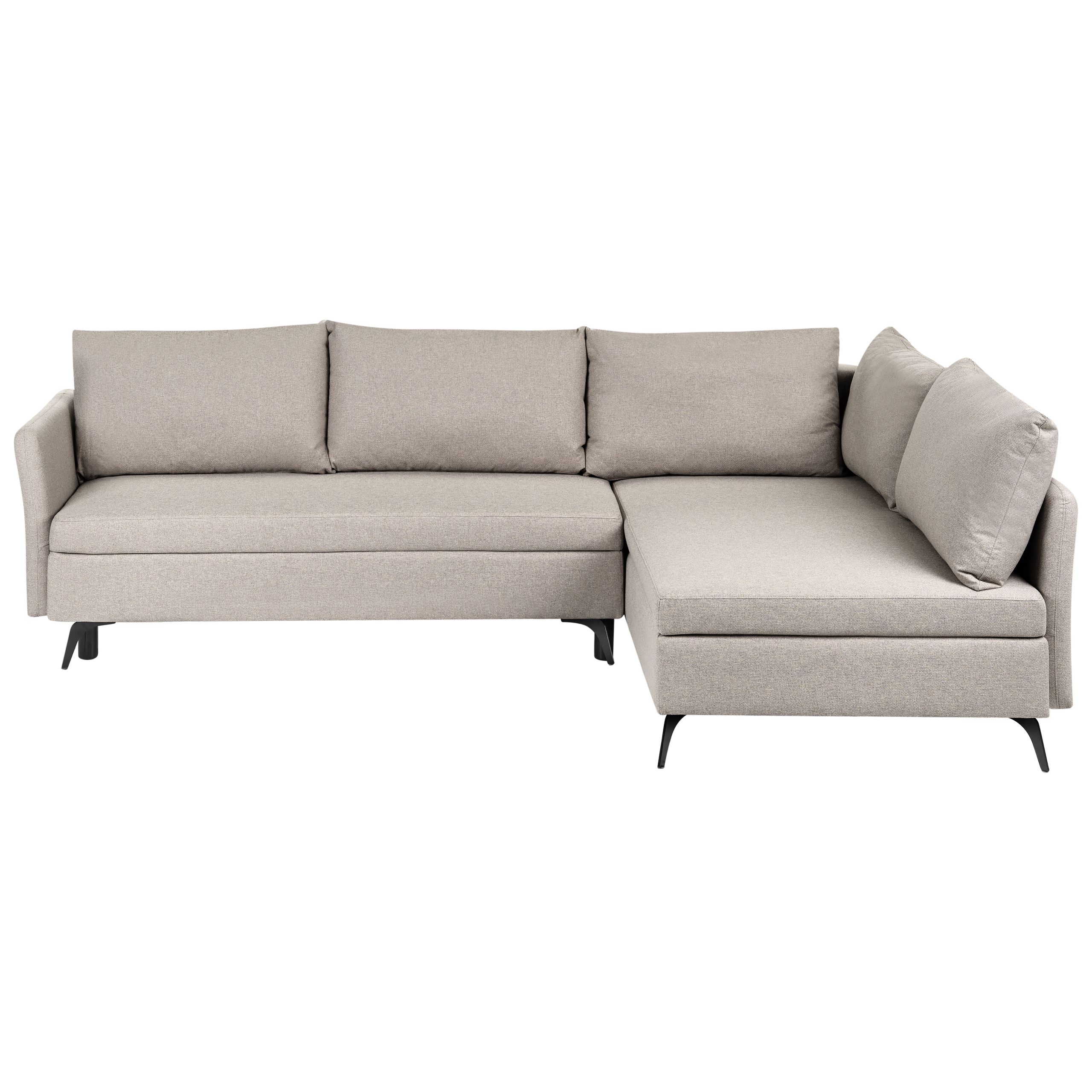 Hjørnesovesofa 3 personers KOGE med opbevaring Beige Venstrevendt
