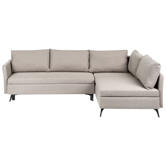Hjørnesovesofa 3 personers KOGE med opbevaring Beige Venstrevendt