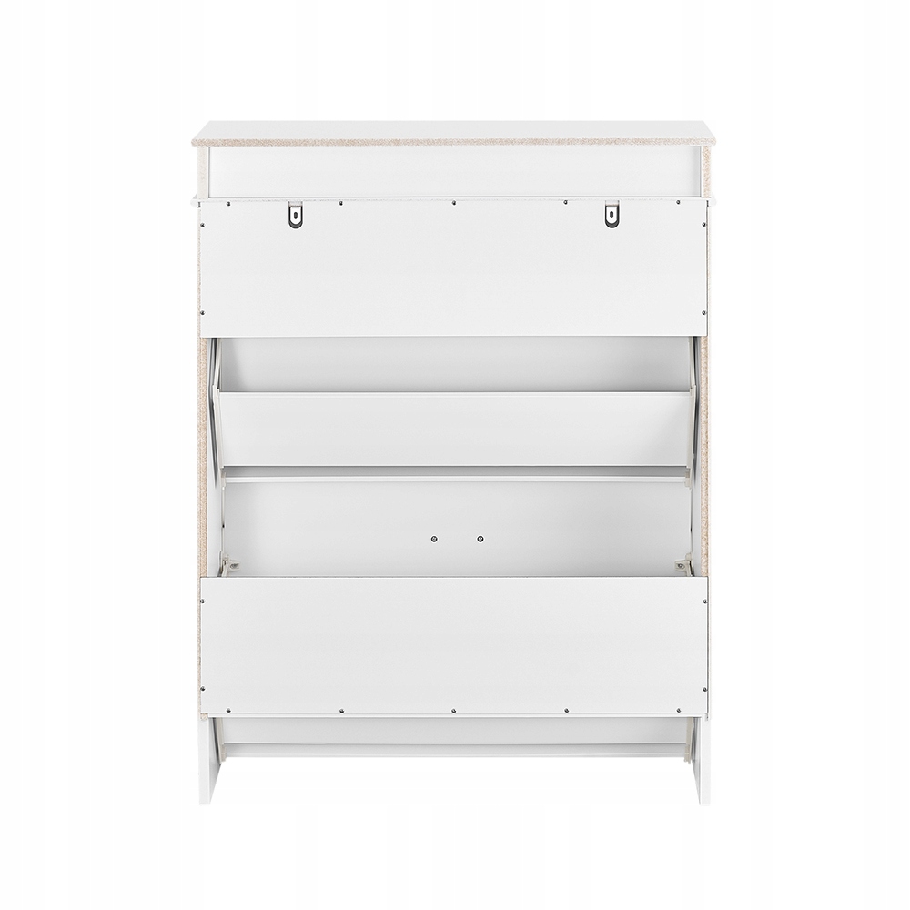 SoBuy FSR78-L-W Skoskab med 2 folder, indgangsskoskab, pladsbesparende skoskab til 12 par, til gang eller indgang, 75x24x96cm hvid