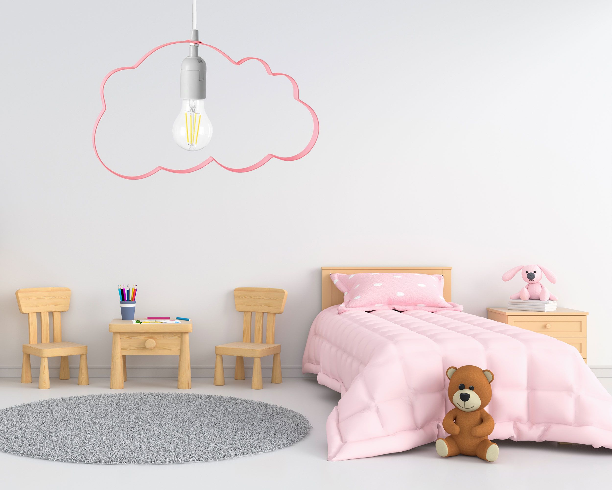 TOOLIGHT hængende loftlampe KIDS LH2077 Lyserød 34,5x34,5x99,5cm