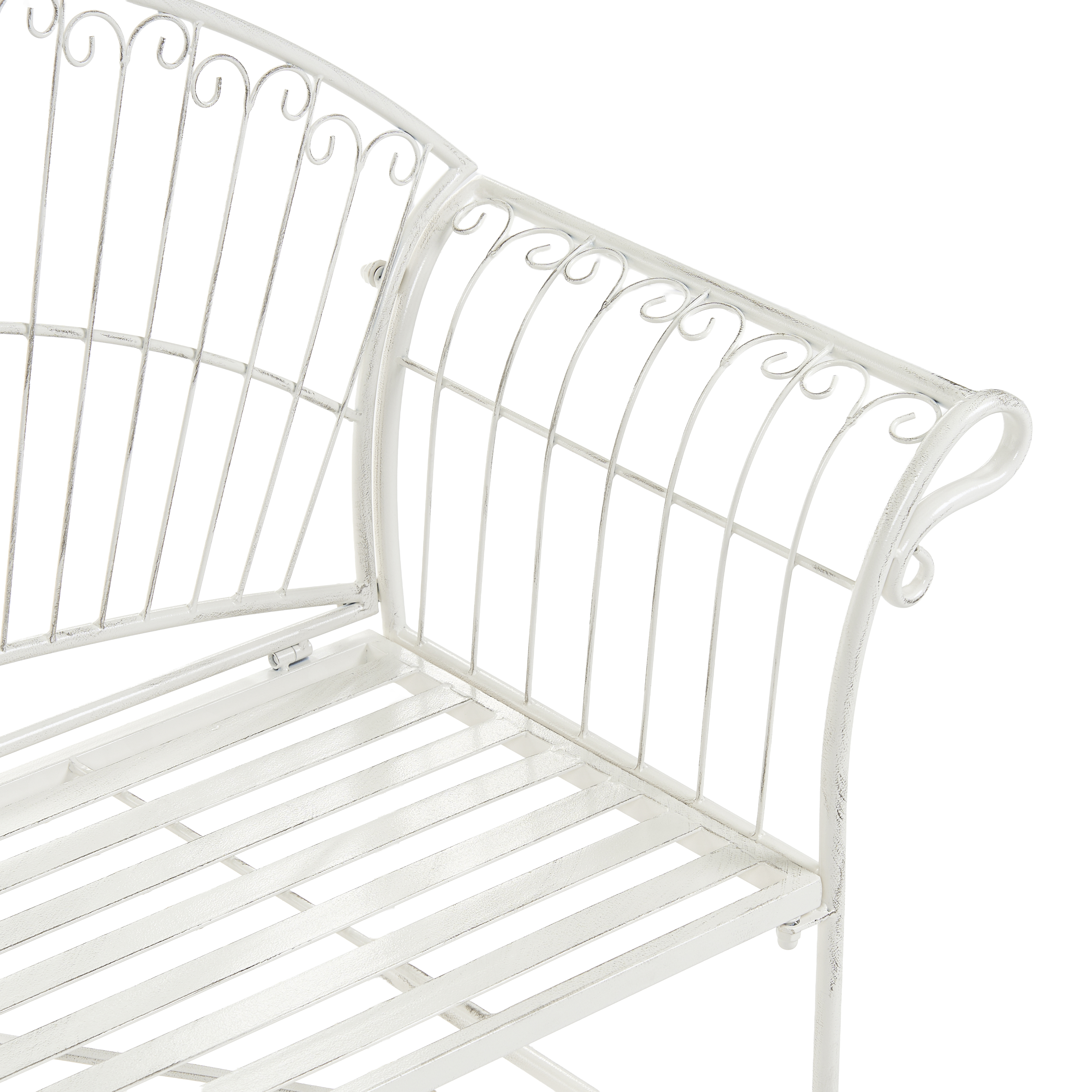 Havebænk GUALEA 130 cm Metal Cremehvid
