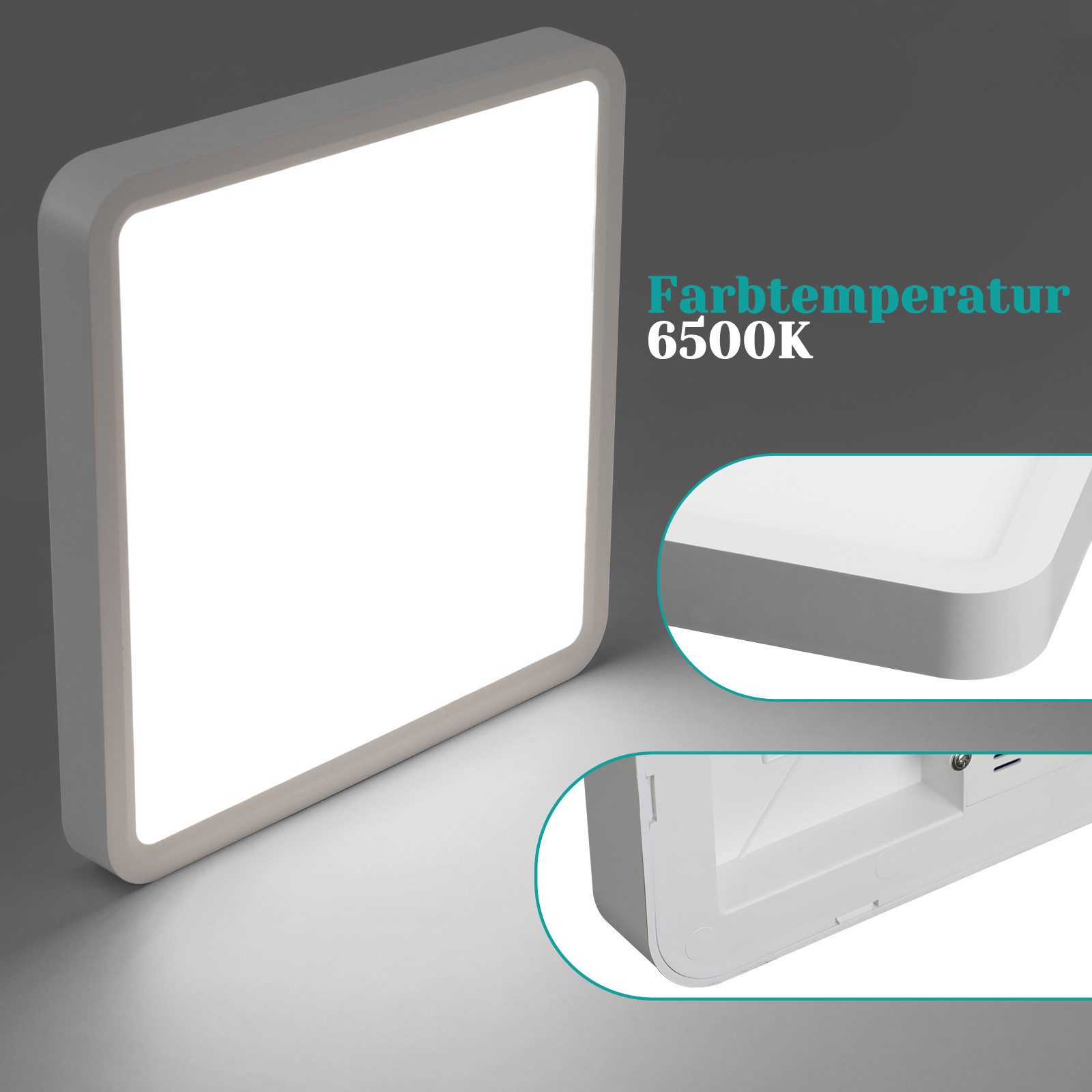 NETTLIFE LED - loftlampe, 23 cm, hvid, 18 W, 6500 K