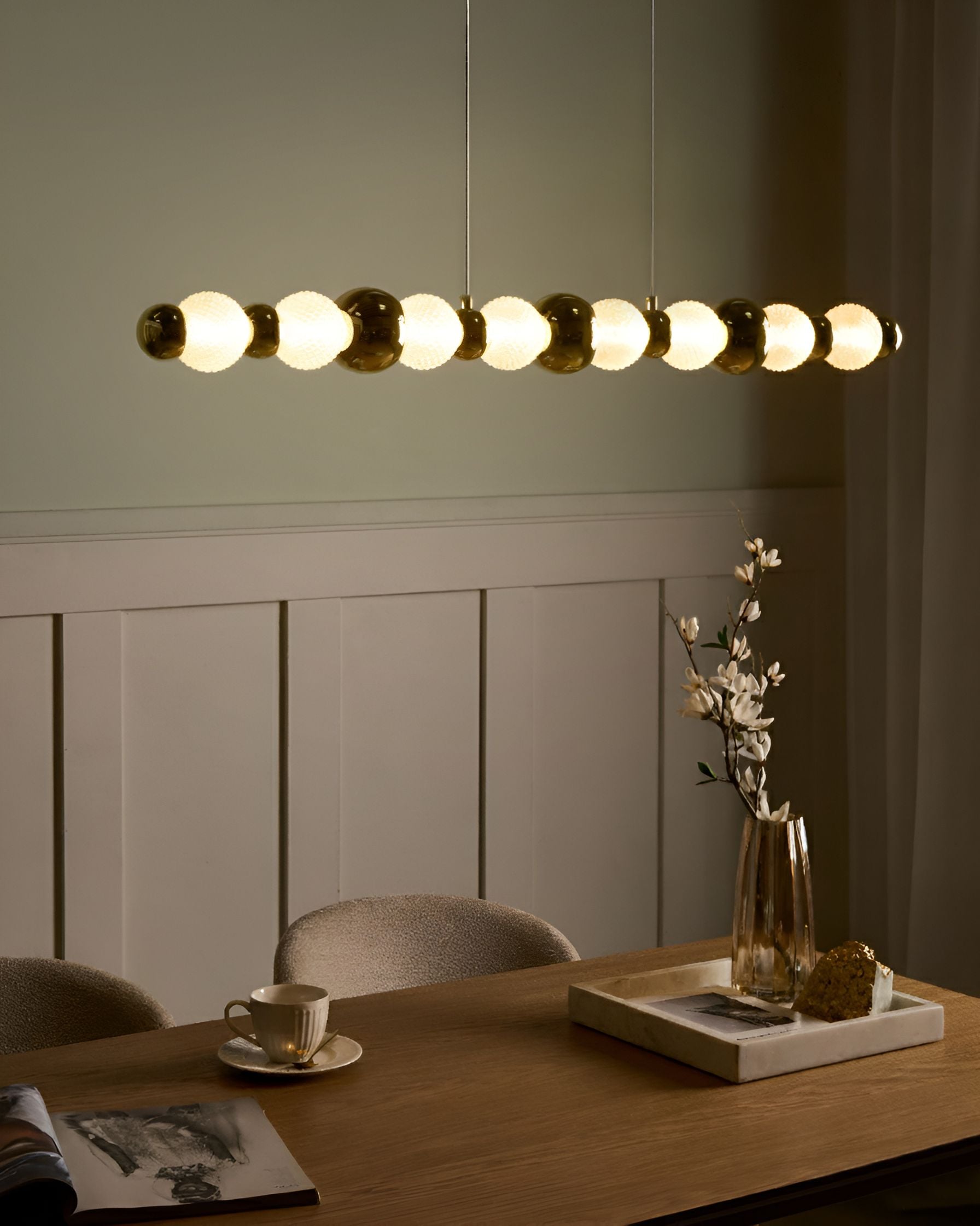LED-pendel lampe SORA Glas Guld