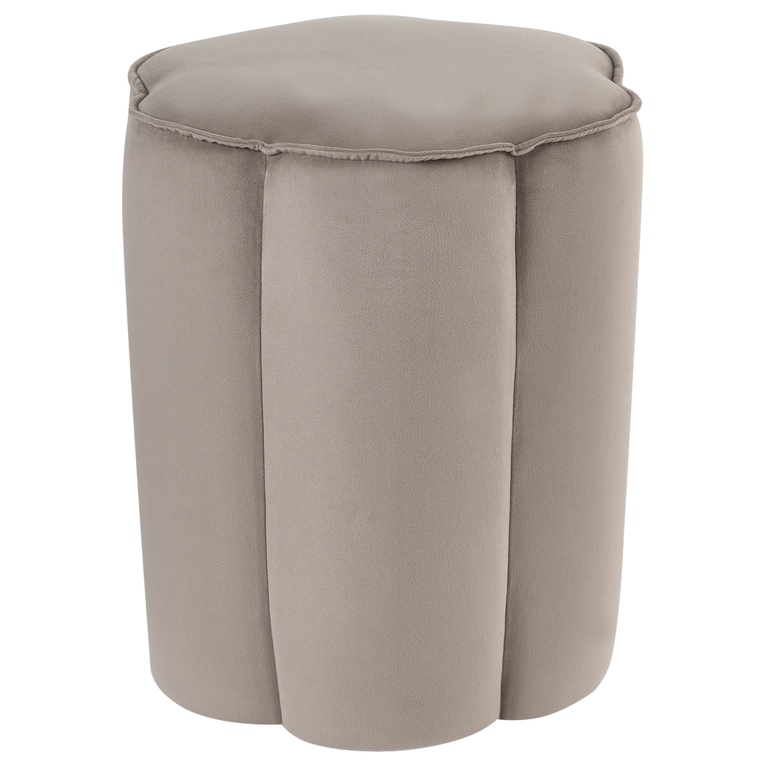 Puf TAPPEN Velour Brungrå