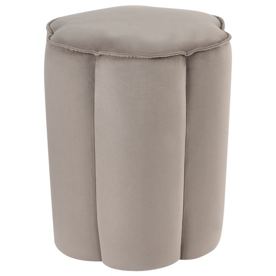 Puf TAPPEN Velour Brungrå