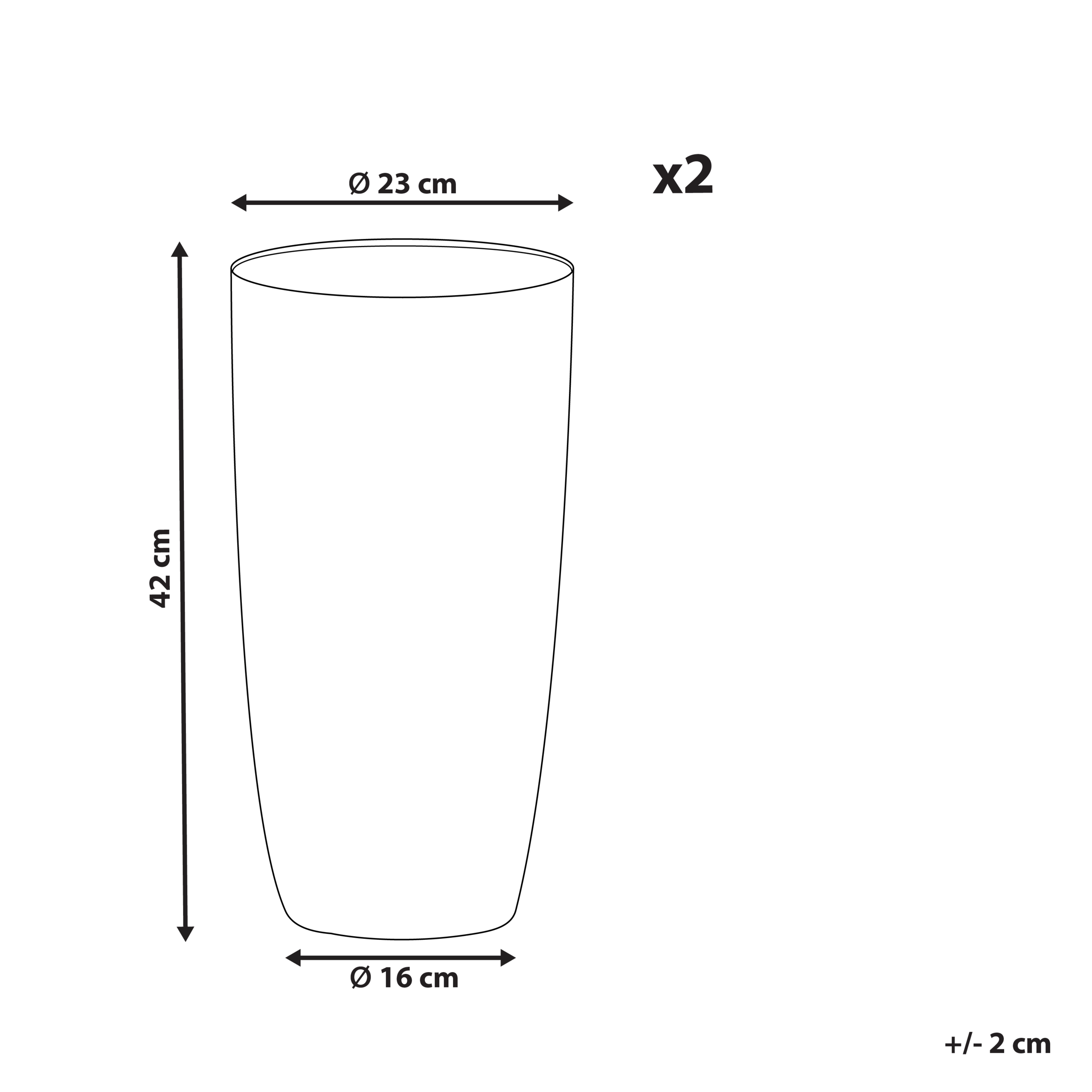 Sæt med 2 plantekrukker ABDERA 23 cm Lys Beige