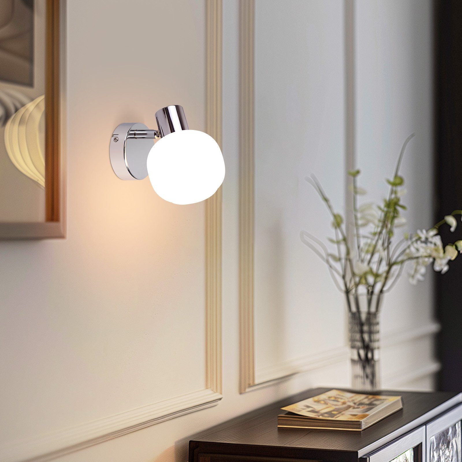 NETTLIFE hvid loftspotlight E14 vintage - glasskærm til indendørs brug moderne spotlight til soveværelse, stue
