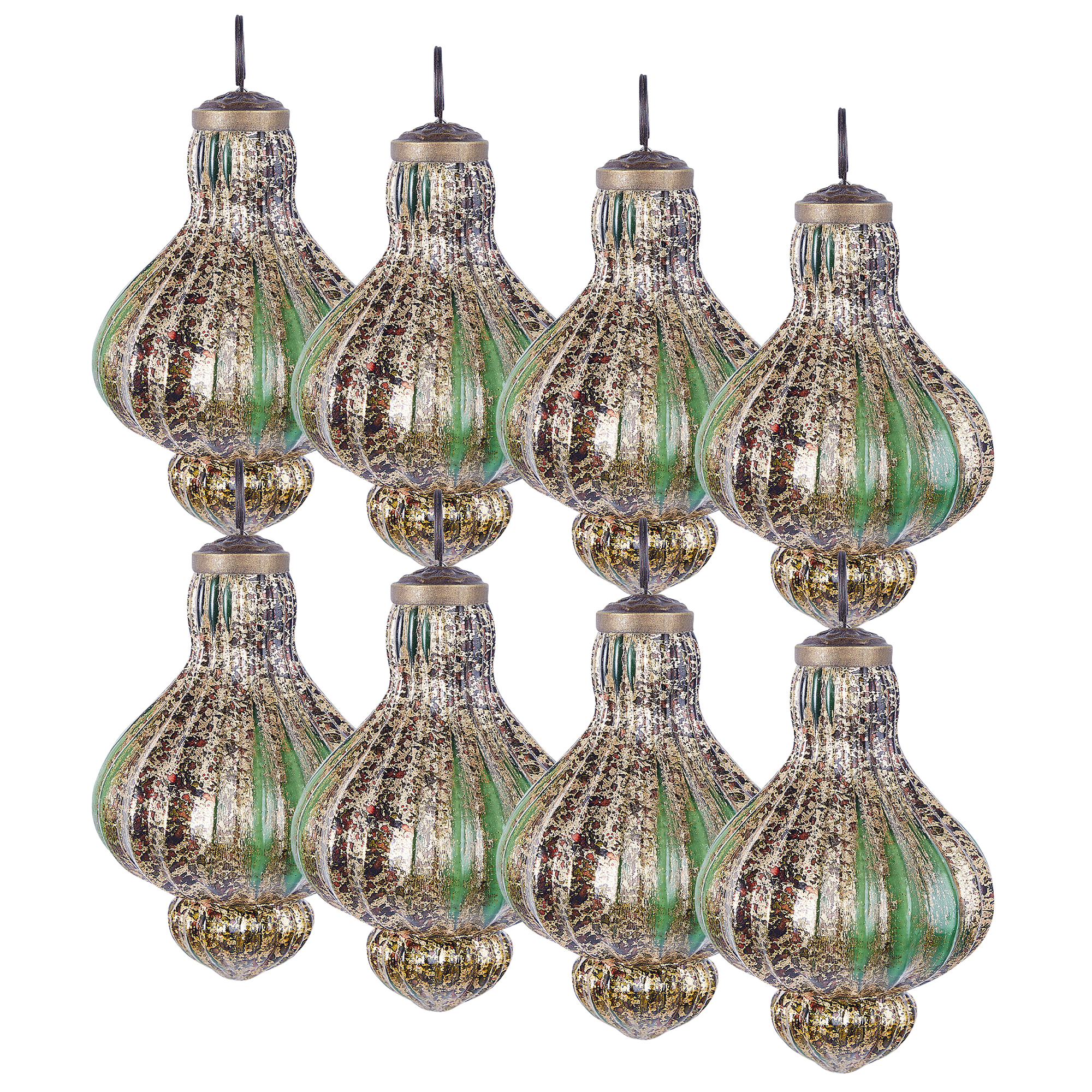 Sæt af 8 julekugler BRILLANT Glas Grøn