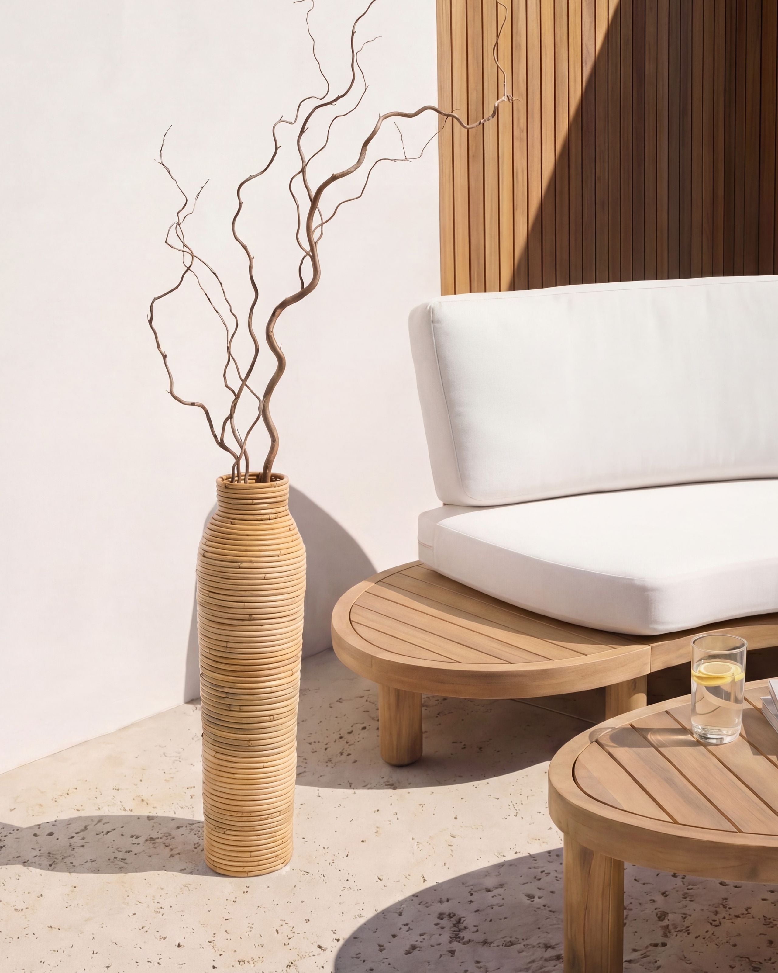 Dekovase PREMANA 55 cm Rattan Naturlig